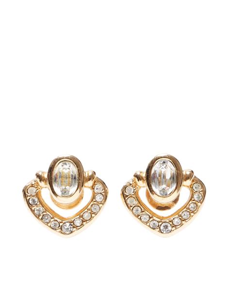 christian dior stud earring|pre owned Christian Dior earrings.